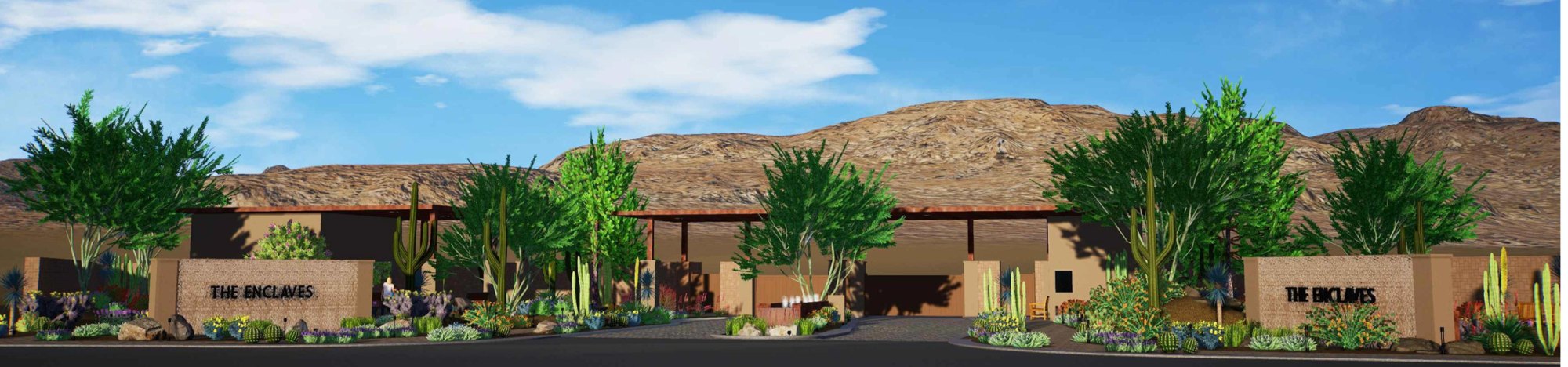 The Enclaves — illustrated front-entry elevation
